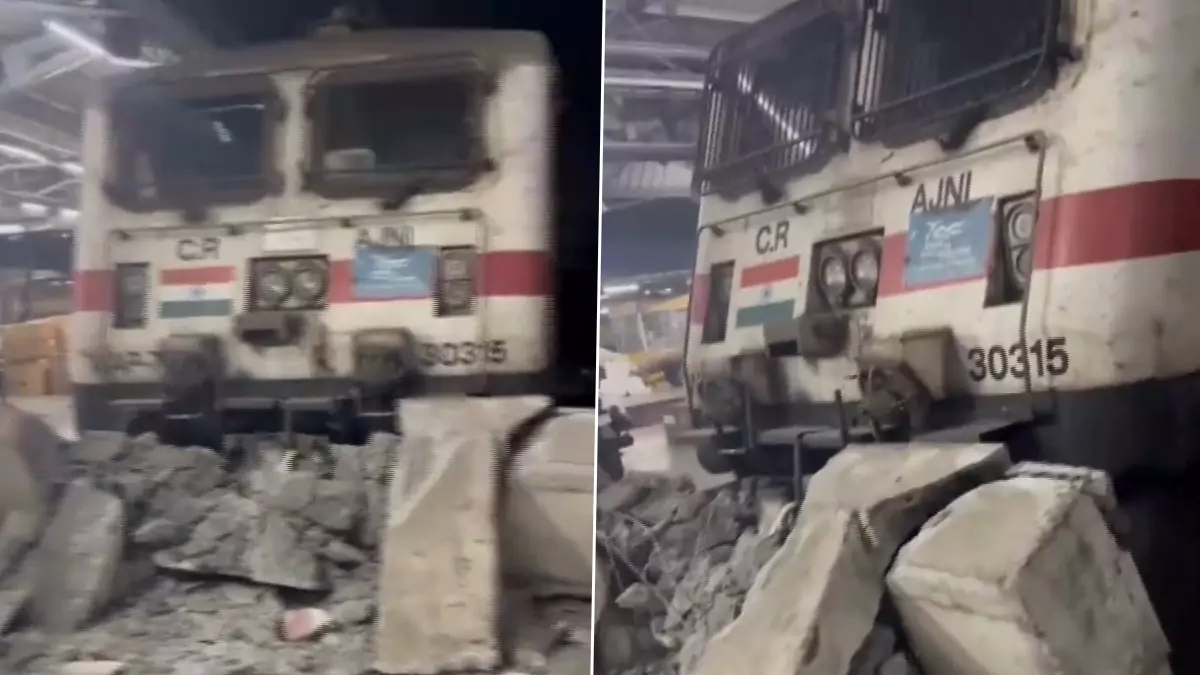 बिलासपुर रेलवे स्टेशन पर छत्तीसगढ़ एक्सप्रेस का इंजन प्लेटफॉर्म में घुस गया